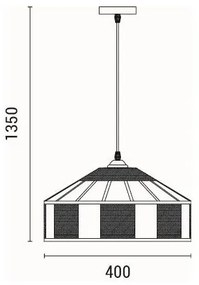 Luster na lanku 1xE27/15W/230V béžová