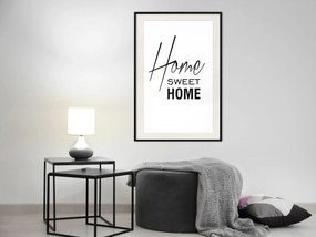 Artgeist Plagát - Black and White: Home Sweet Home [Poster] Veľkosť: 30x45, Verzia: Čierny rám s passe-partout