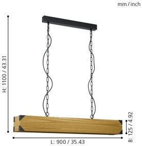 Eglo 43159 - Luster na reťazi HARBOROUGH 4xE27/40W/230V