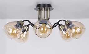Candellux Čierno-zlaté stropné svietidlo Unica pre žiarovku 5x E27 35-00897