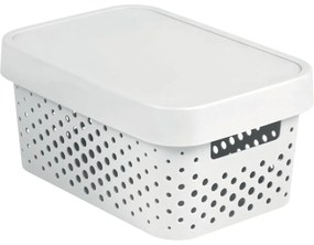 Curver Úložný box INFINITY 4,5l s vekom biely dierovaný