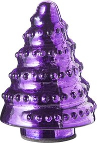 X-MAS Dekoračná jedľa sklenená 10 cm - fialová