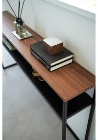 Konzolový stolík v čiernej a tmavo hnedej farbe v dekore jaseňa 20,5x126 cm Tower – YAMAZAKI