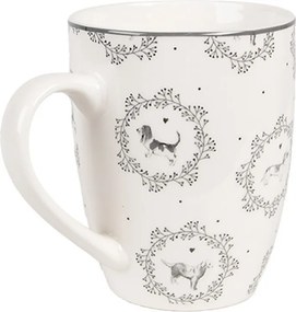 Porcelánový hrnček so psíkmi Lovely Grey Dogs - 12*8*10 cm / 325 ml