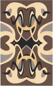 GDmats, Dizajnový kusový koberec Art nouveau, 130x170, hnedá, obývacia izba