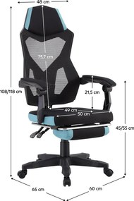 Kancelárske kreslo Jarak 884H-L036 (čierna + neo mint). Vlastná spoľahlivá doprava až k Vám domov. 1075437