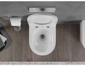 Mexen Rico, závesná WC misa 490x360x370 mm, Rimless Tornádo + WC sedadlo z duroplastu, biela lesklá, 30720300T