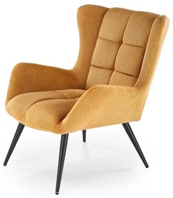 Designové křeslo Byron hořčicové