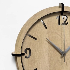 Drevené nástenné hodiny s 3D číslami | Moderný dizajn do interiéru | SENTOP HDF0601-MAPLE