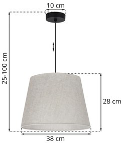 Závesné svietidlo Len1, 1x svetlobéžové textilné tienidlo, (fi 38 cm), b