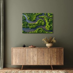 Obraz - Lesná krajina s riekou (90x60 cm)