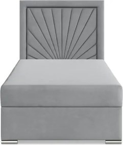 Čalúnená posteľ VICENZA Velvet 90×200 cm svetlosivá