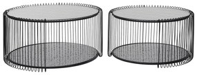 Wire Double set príručných stolíkov čierny