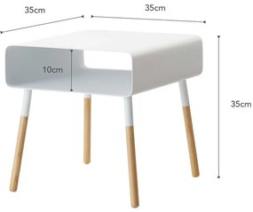 Biely odkladací stolík YAMAZAKI Plain, výška 35 cm