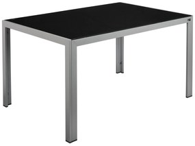 Livarno home Hliníkový záhradný stôl so sklenenou doskou Houston, sivý  (100371170)