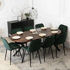 Stôl RENO 90–190 cm Dub Rustikál/Čierny