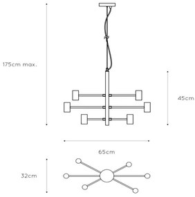 Lucide 21421/06/30 - Luster na lanku LEANNE 6xE27/60W/230V