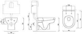 Aqualine, MODIS závesná WC misa, 36x52 cm, biela, MD001