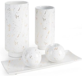 DEKORAČNÁ GUĽA ARIELA 10X10 CM BIELA