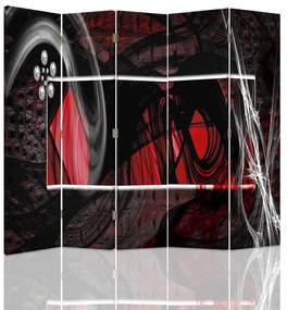 Gario Paraván Červená expresívna abstrakcia Rozmery: 180 x 170 cm, Prevedenie: Otočný paraván 360°