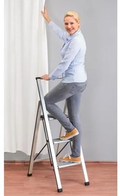 WENKO 601011100 - Stupienkový rebrík ALU-DESIGN 44x101 cm strieborná/čierna