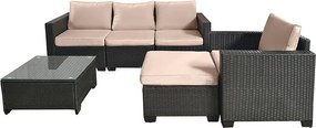 Set záhradného nábytku 6-dielny ratanový Avenberg ROVERO