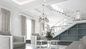 Toolight - Krištáľové závesné svietidlo 5xE27 60W 300750, chrómová, OSW-05687
