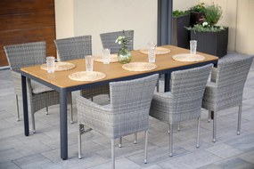 Záhradný jedálenský set Milano + 6x ratanové kreslo Bali PREMIUM