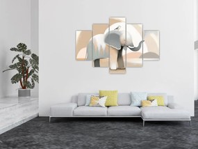 Obraz - Slon v pastelových farbách (150x105 cm)