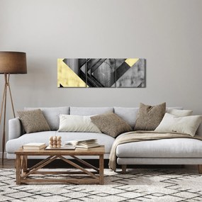 Obraz - Textúrované tvary (s hodinami) (90x30 cm)