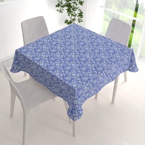 Biante Dekoračný štvorcový obrus PML-100 Modro-biely ľudový ornament 120x120 cm