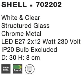 Dizajnové stropné svietidlo Shell 30 biele