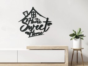 drevko Drevená nálepka Home Sweet Home Rozmer obrazu: 32,5 x 35,5 cm, Farba dekorácie: Čierna