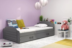 Interbeds Jednolôžková posteľ Lili2 Grafit pre teenagerov 200x90 s matracom a šuplíkom - grafitová