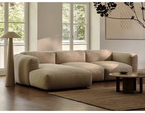 Béžový zamatový modul pohovky (stredový diel) Martina – Micadoni