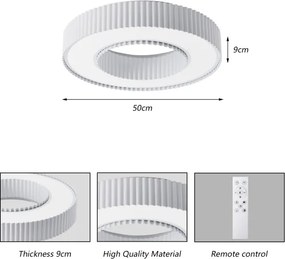 BRILAGI - stmievateľné stropné svietidlo LUMIX LED/48 W/230 V 3000–6000 K biela, priemer 50 cm + diaľkové ovládanie