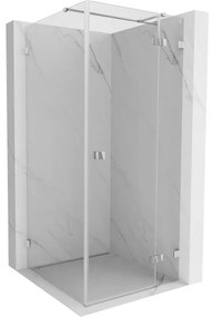 Mexen Lunar T, výklopný sprchový kút pravý 90 x 90 cm, číre sklo, chrómový profil, 834T-090-090-01-00-P