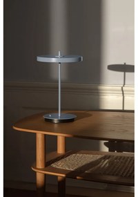 Svetlomodrá kovová LED stolová lampa s kovovým tienidlom (výška 31 cm) Asteria Move – UMAGE