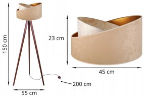 Stojacia lampa Werona 7, 1x béžové/krémové textilné tienidlo so vzorom, g, p