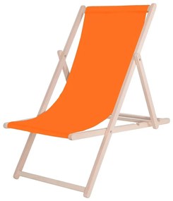 Záhradné ležadlo oranžové/buk