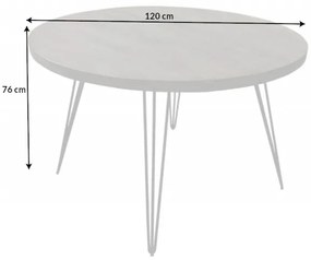 Jedálenský stôl Scorpion 120cm Mango sivý kruh