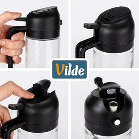 VILDE Sklenený rozprašovač a dávkovač na olej 2v1 450ml - číre sklo