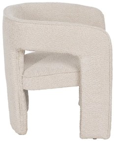 Béžové kreslo z textílie buklé – Ixia