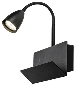 Rabalux 71089 nástenná lampa s odkladacím priestorom Tacito, čierna