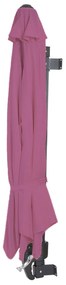 Nástenný slnečník Casoria 3 m polyester hliník/oceľ - levanduľovo-červená