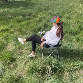 Skladacia rybárska stolička - čierna / sivá