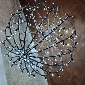 DECOLED Svetelná guľa LED, ľadovo biela, čierny kábel, priemer 80 cm