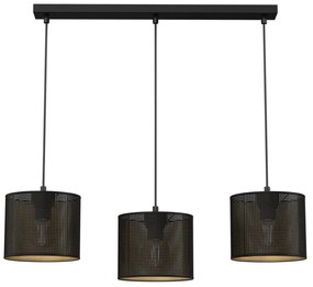 Luster na lanku LOFT SHADE 3xE27/60W/230V čierna/zlatá