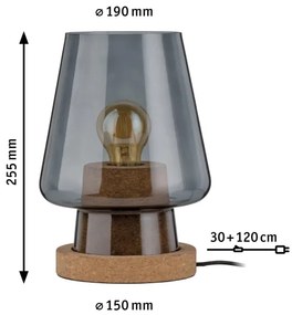 Paulmann 79736 - 1xE27/20W Stolná lampa IBEN 230V dymová