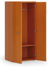 Kancelárska šatníková skriňa PRIMO WOOD, 1 polica, šatníková tyč, 800 x 500 x 1781 mm, čerešňa